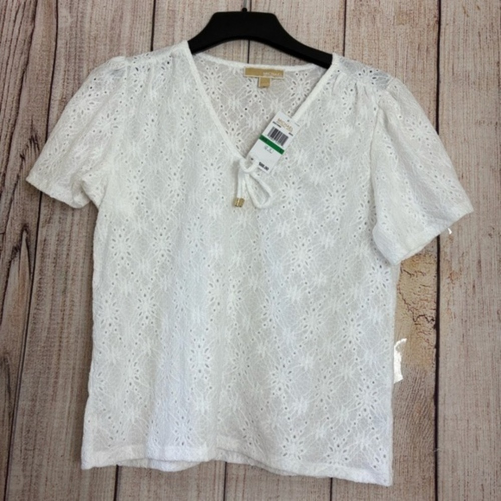 Michael michael Kors Womens Lace V-neck tops size Large